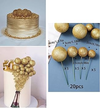 Glitter Faux Balls | Cakes, Bouquets, Hampers & Festive Decor | 20 Faux Ball Per Pack