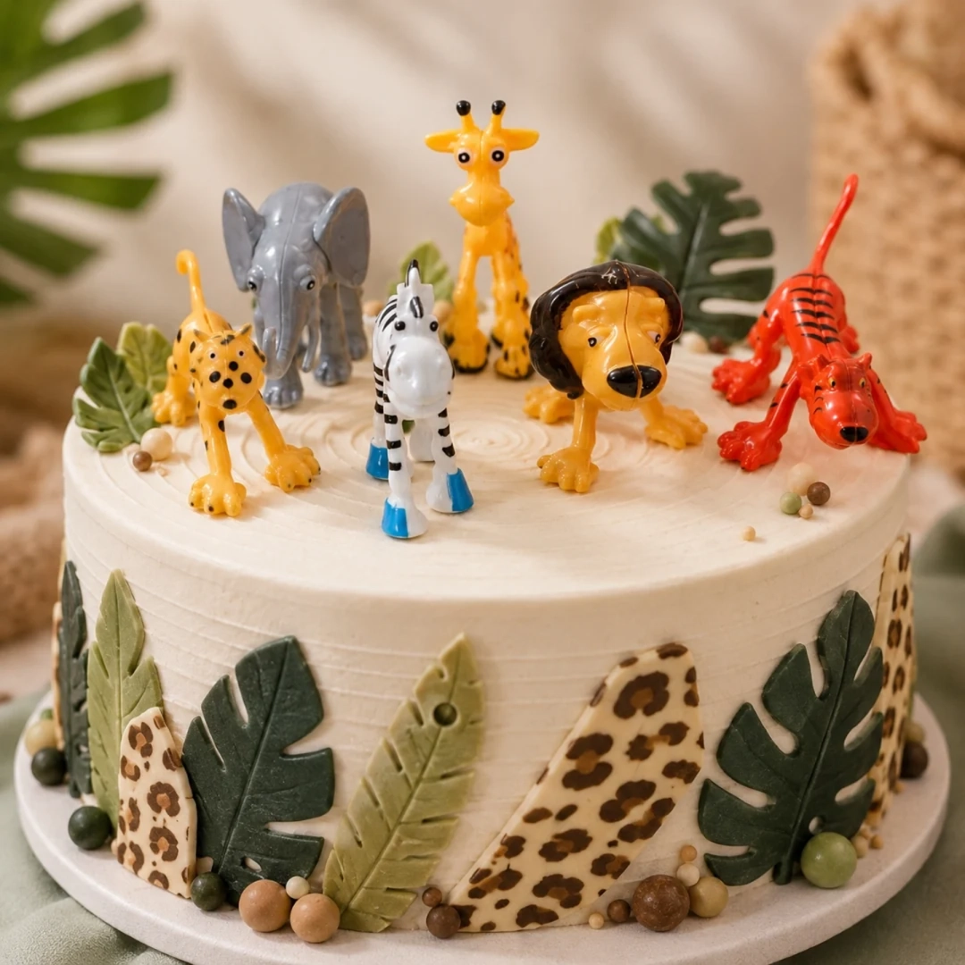 Animal Theme Cake Topper | 6 Pcs per Pack