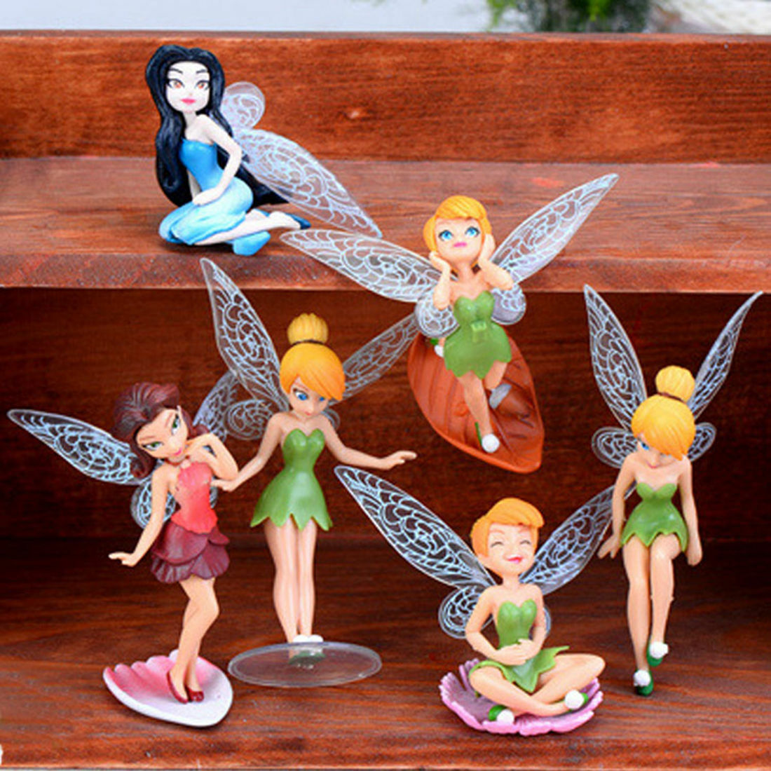 6 Pc Tinker Bell Theme Cake Topper Set | Fairy Topper | Party Decoration