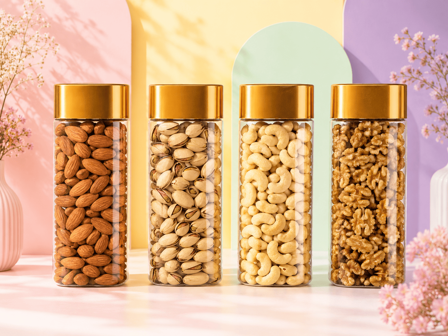 Premium Airtight Dry Fruits Jar Collection | 4 Pieces