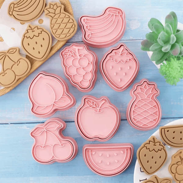 Fruit Theme Cookie Cutter & Embosser Set | 8 Piece