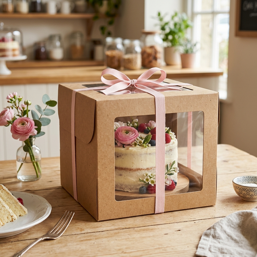 Kraft Window Cake Boxes