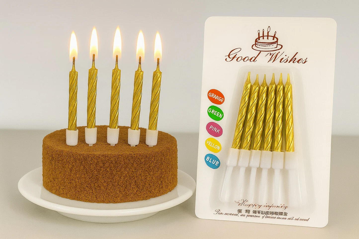 Candle Twisted Small Golden 10in1 (93-7/8)