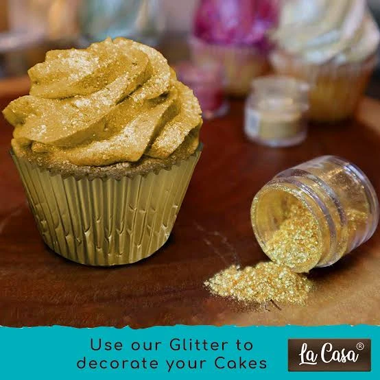 Premium Gold Edible Glitter – Metallic Cake & Dessert Decoration