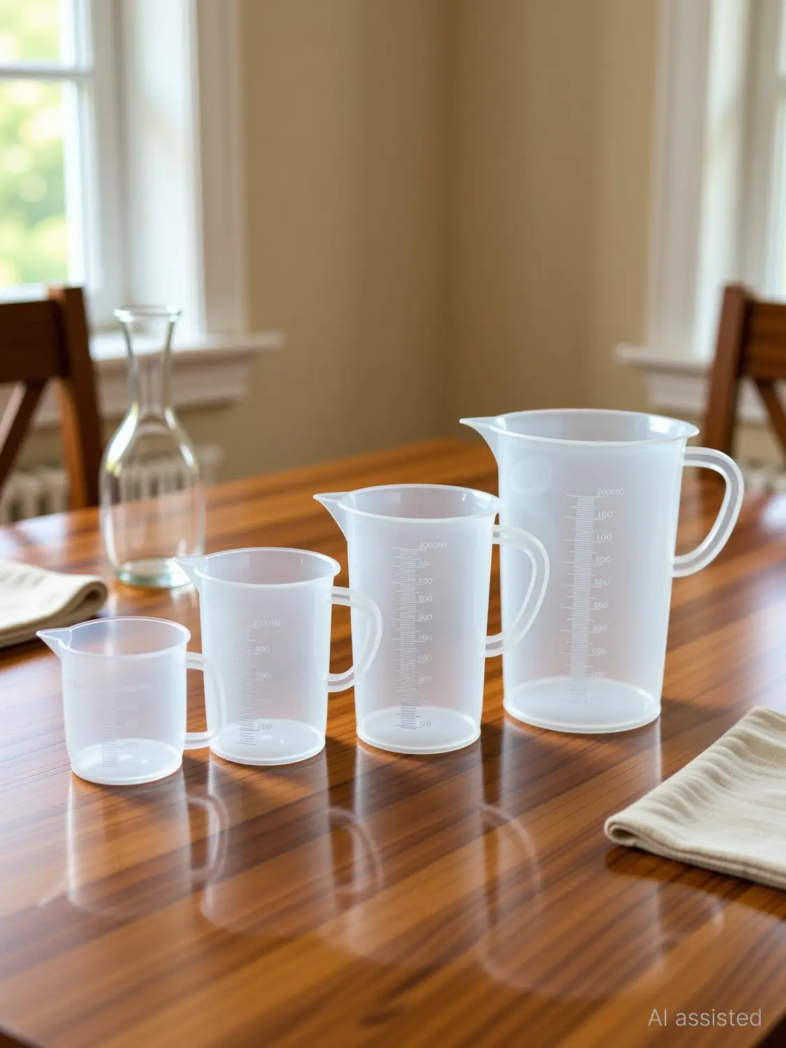4-Piece Plastic Measuring Jug Set (250ml, 500ml, 1000ml & 2000ml)