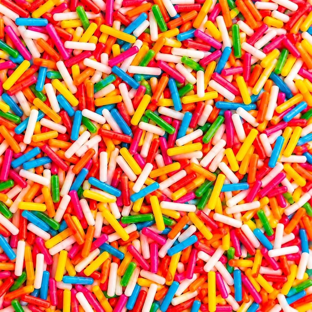 Rainbow Vermicelli Sprinkles for Cake Decoration | Colorful Baking Topping for Cakes Cupcakes Donuts Cookies & Desserts