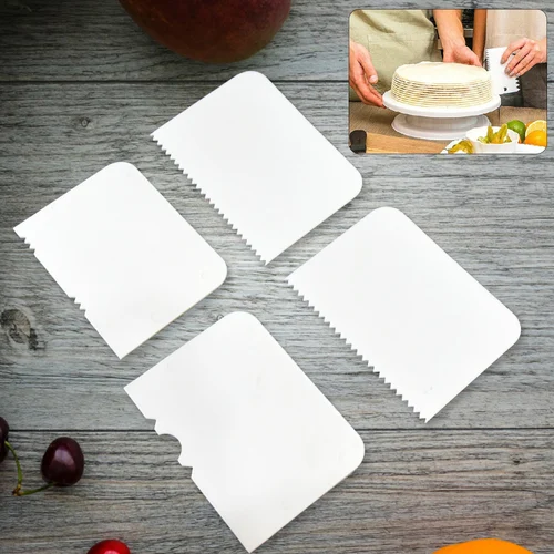 4-Piece Plastic Cake Scraper Set