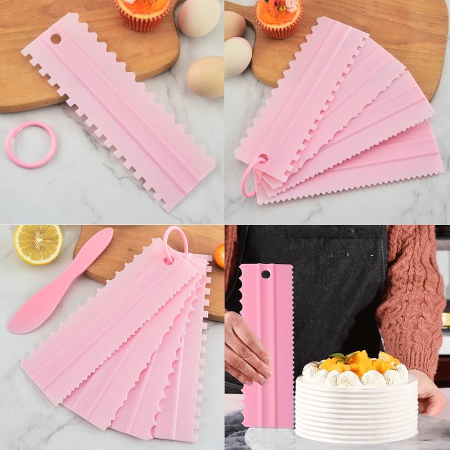 4-Piece Cake Comb & Icing Smoother Set