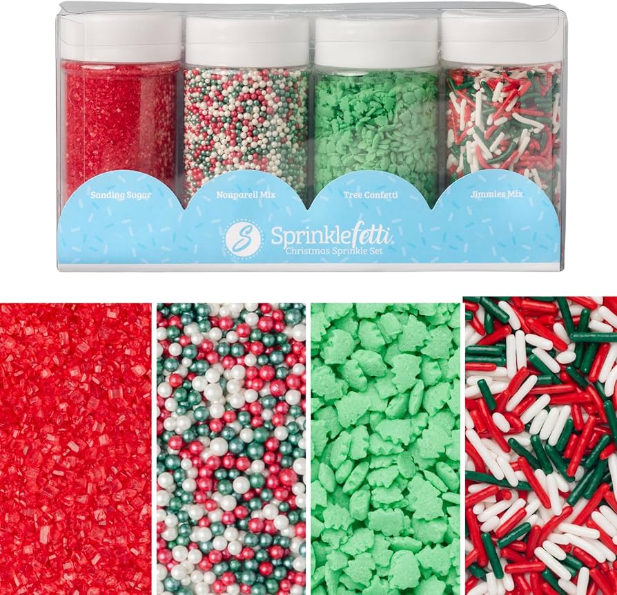 Christmas Edible Sprinkle Mix – 4 Pack